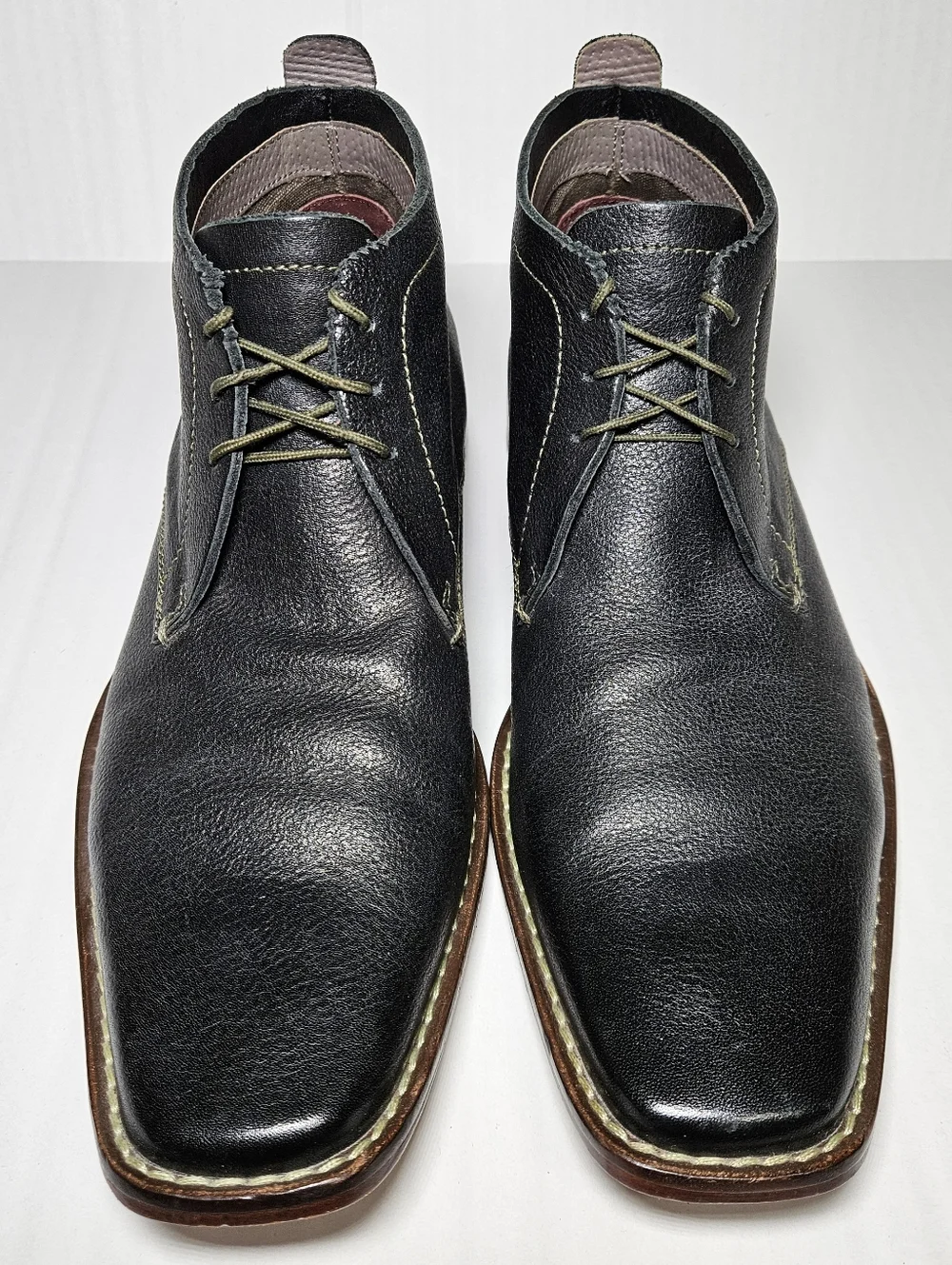 Ted Baker Ashcroft Chukka Boots Sz US 8 EU 40 Black Leather Square Toe Ankle